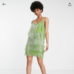 ASOS embellished fringe dress NWT